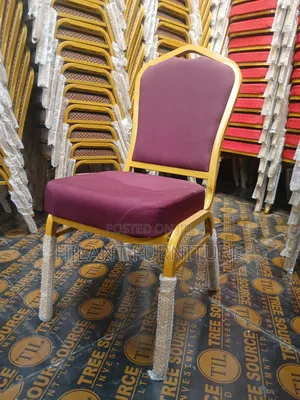Maroon and Gold Fabric Heavy-Duty Conference Banquet Chair
