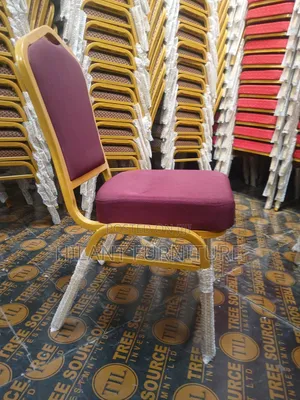Maroon and Gold Fabric Heavy-Duty Conference Banquet Chair