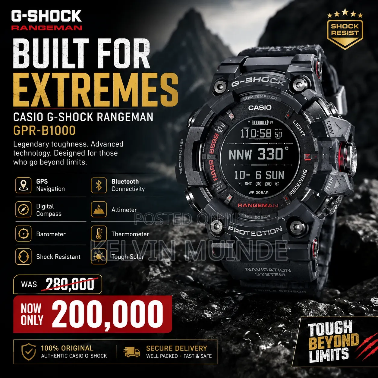 Casio G Shock Rangeman GPR B1000