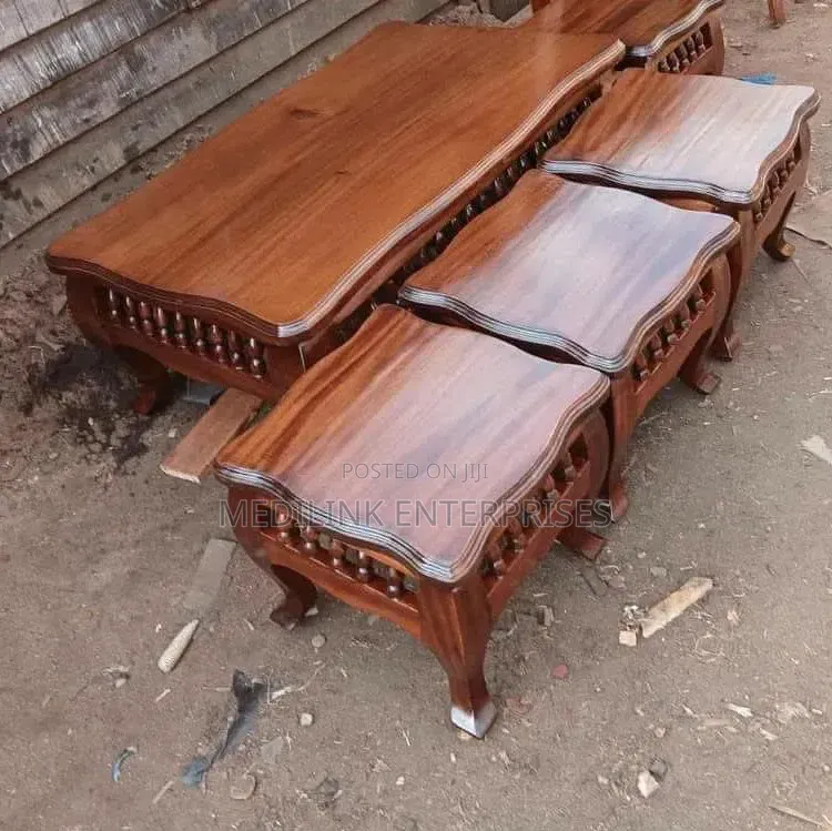 Classy Antique Coffee Tables Set Walnut