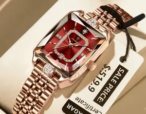 Stainless Steel Quartz POEDAGAR Luxury Elegant Watch for Woman