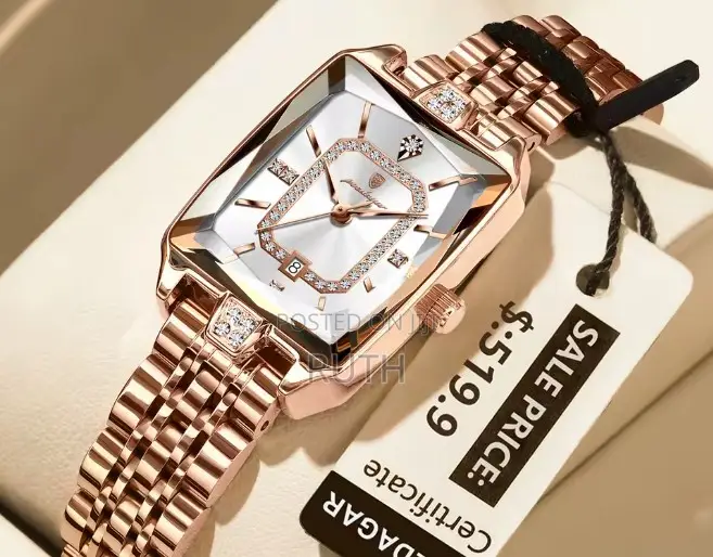 Stainless Steel Quartz POEDAGAR Luxury Elegant Watch for Woman