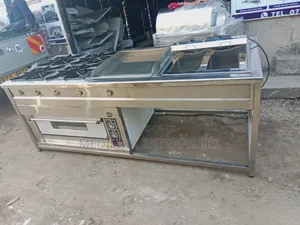 Modern Combined Cooker (4-Burner+grindle+double Fryers)