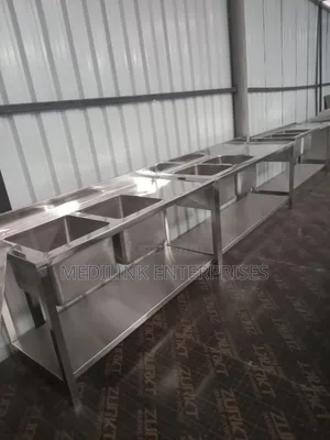 Stainless Customized Double Sinks 180cm