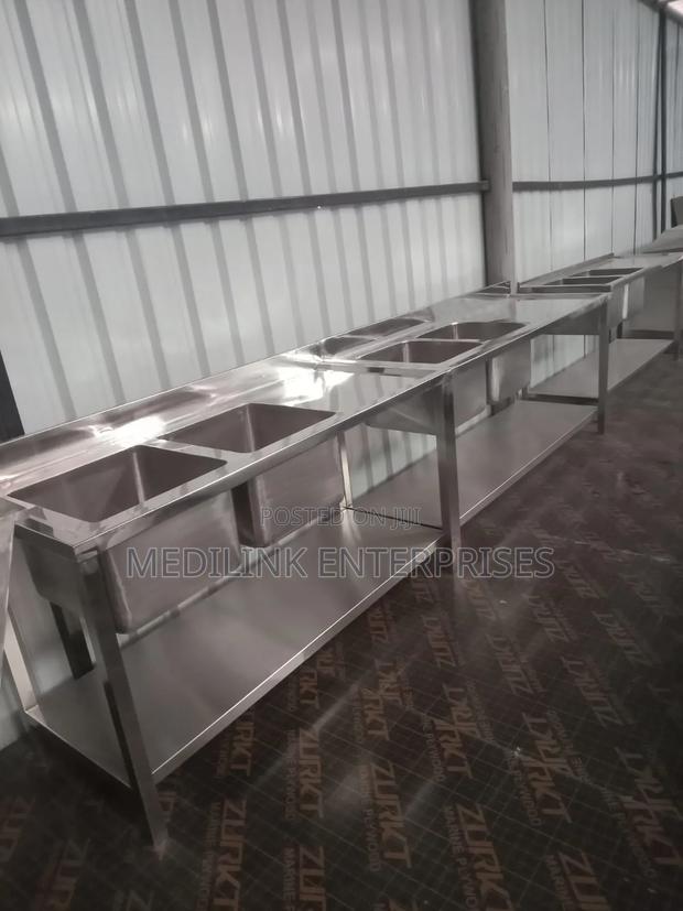 Stainless Customized Double Sinks 180cm