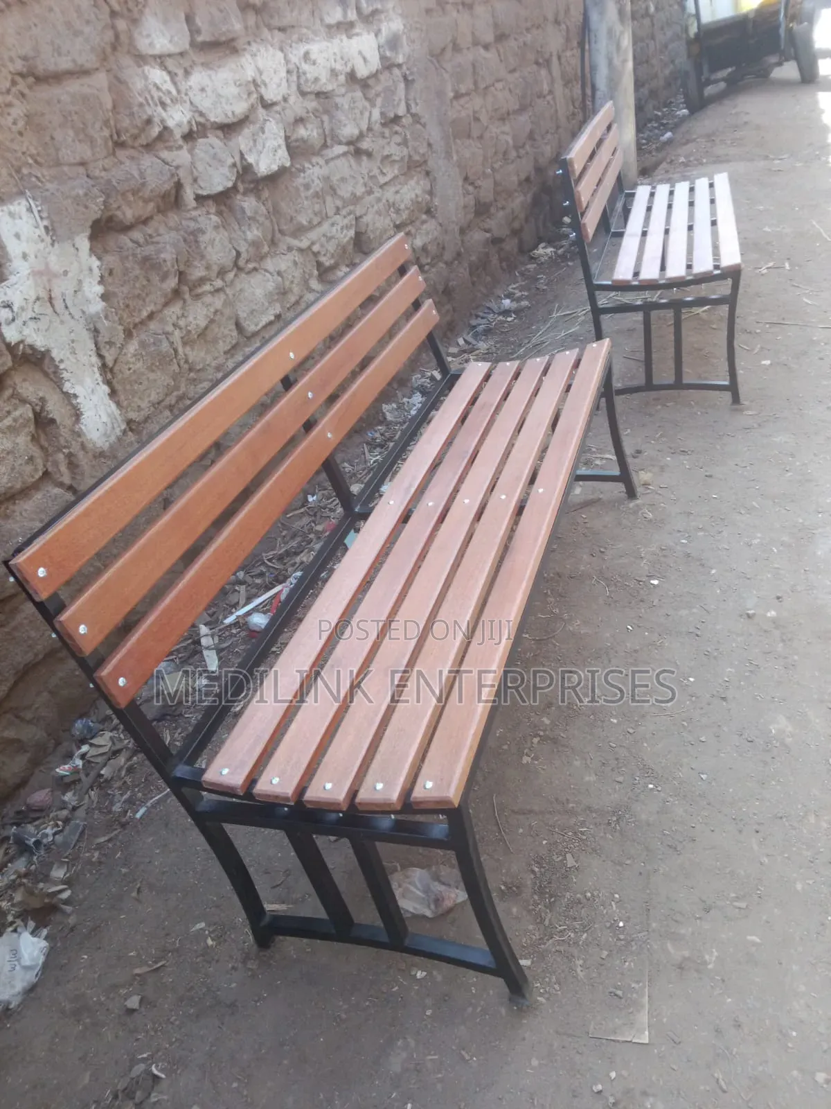 Armless Wooden Metallic Home Garden 5ft Benches