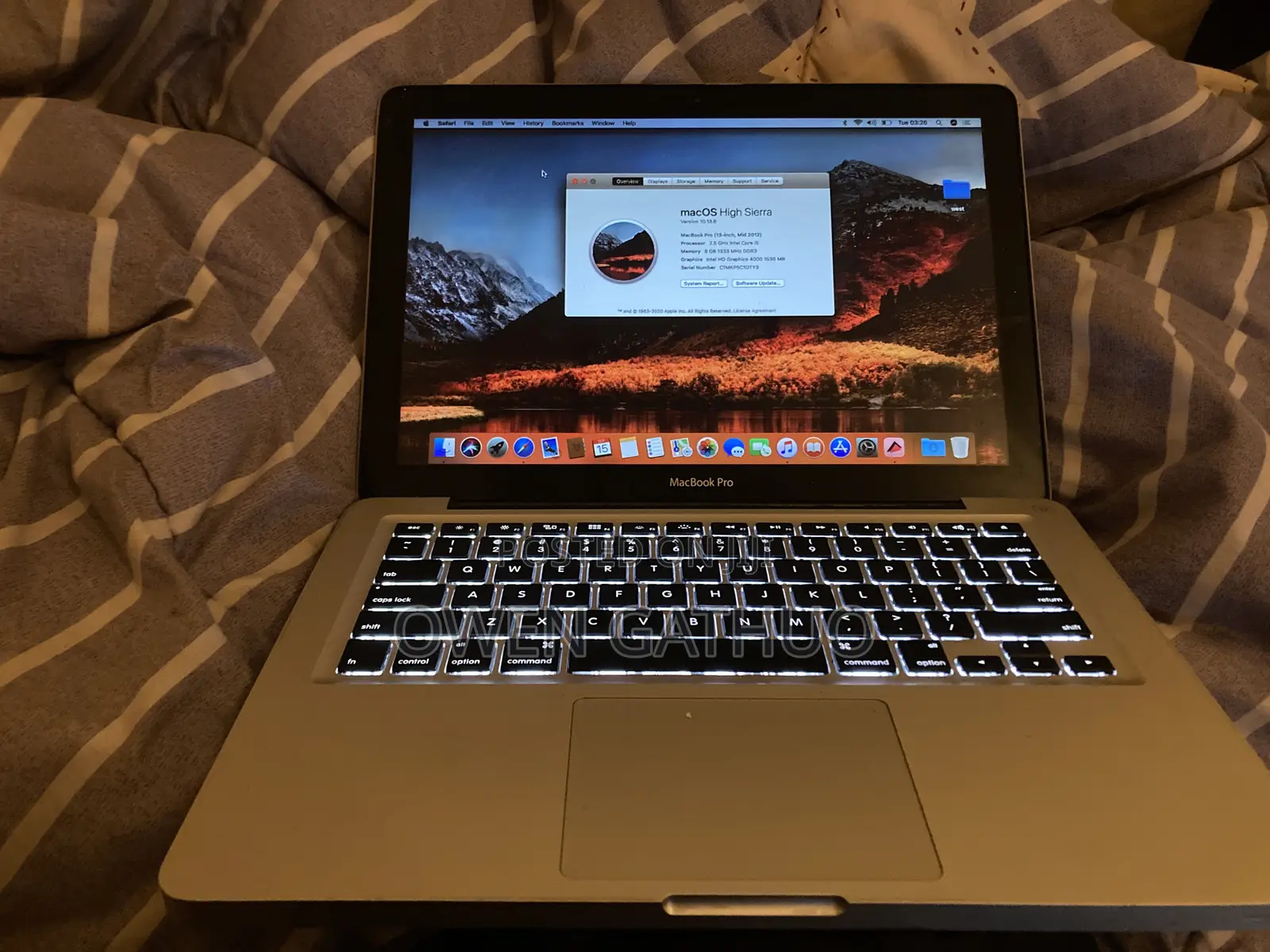 Laptop Apple MacBook Pro 2012 8GB Intel Core i5 HDD 500GB