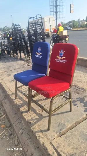 Blue Ad Red Church Seats