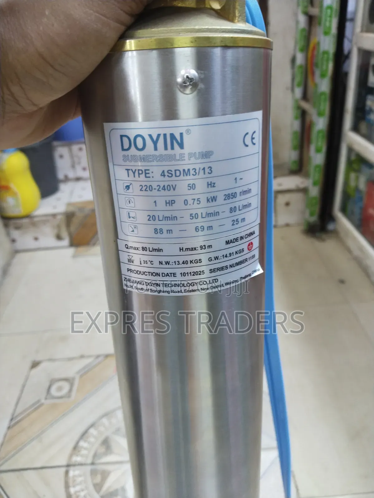 93 Metres 1 H.P Doyin AC Submersible Water Pump