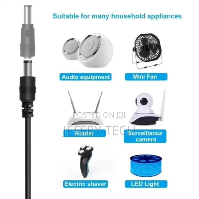 Universal Power Cable USB to DC 5.5 * 2.1mm Jack 5V Charging Cord With