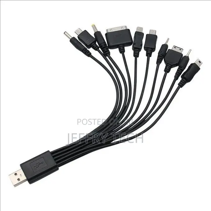 Universal USB to Multi Plug Cell Phone Charger Cable 10 to 1 USB Cable