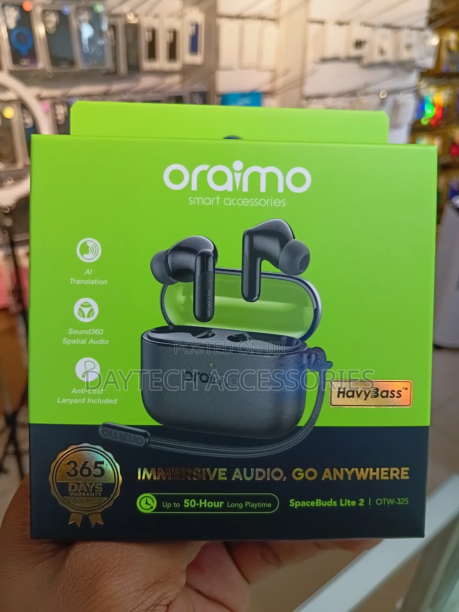 Oraimo SpaceBuds Lite 2 (Model OTW-325) True Wireless Earbuds in Black
