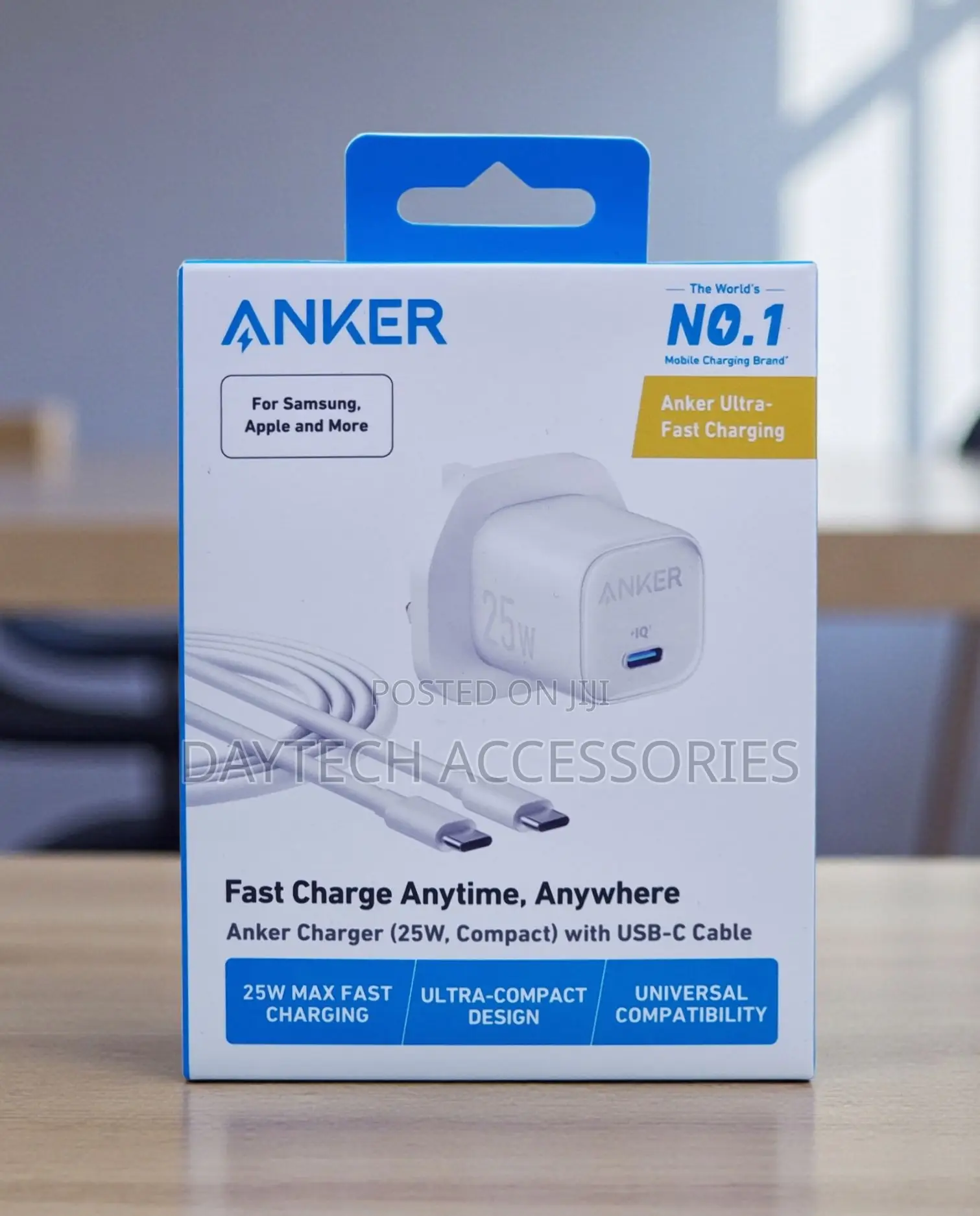 Anker Charger 25W With USB-C Cable (Model A2656 / B2656) Wall Charger