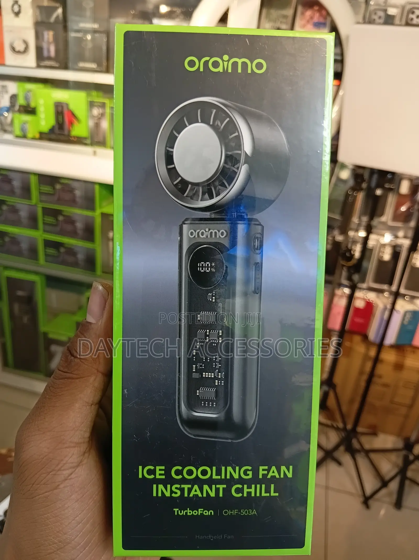 Oraimo TurboFan Rechargeable Foldable Handheld Fan - Black