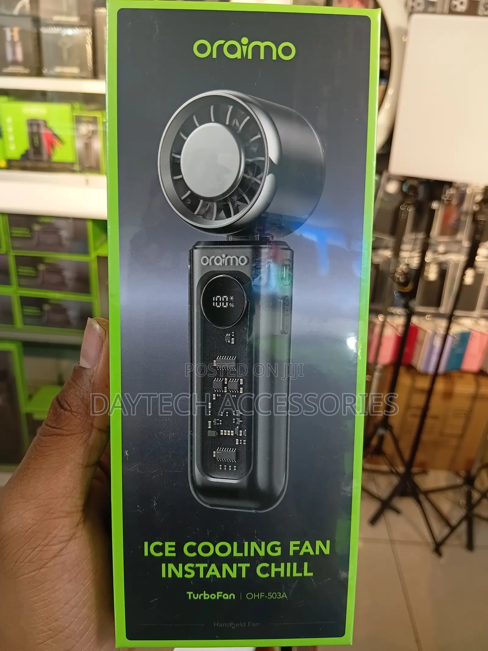 Oraimo TurboFan Rechargeable Foldable Handheld Fan - Black