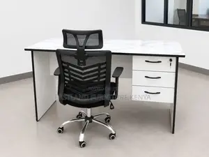 1.2m White Desk and Headrest