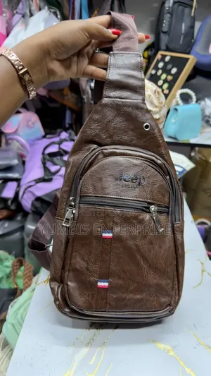 Dark Brown Jeep Leather Chest Crossbody Bags for Only 800