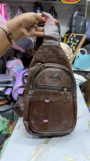 Dark Brown Jeep Leather Chest Crossbody Bags for Only 800