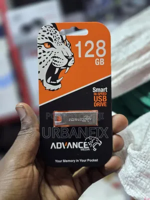 128GB Huge Capacity Advance Flash Disks- Silver Metal