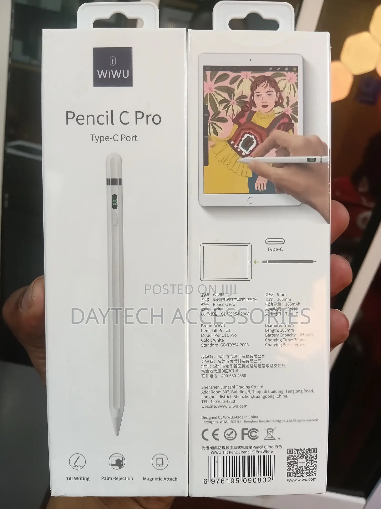 The WiWU Tilt Pencil C Pro Stylus Pen in White.