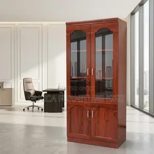 Cabinet; 2-Door Mahogany Storage Cabinet