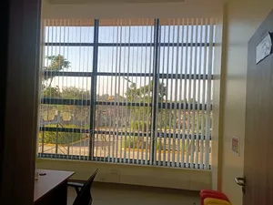 Simply Screened Plain White Vertical Office Window Blinds