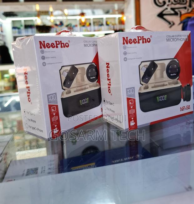 Neepho Dual Clip-on Microphone With Charging Case –Magnetic Np-58