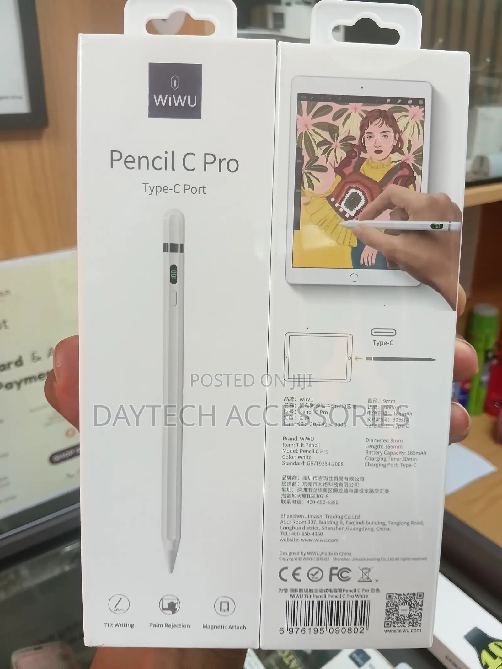 WiWu Pencil C Pro for Stylus Pen for iPad Palm Rejection.