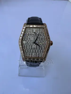Vacheron Malte Style Full Baguette Stone Tonneau