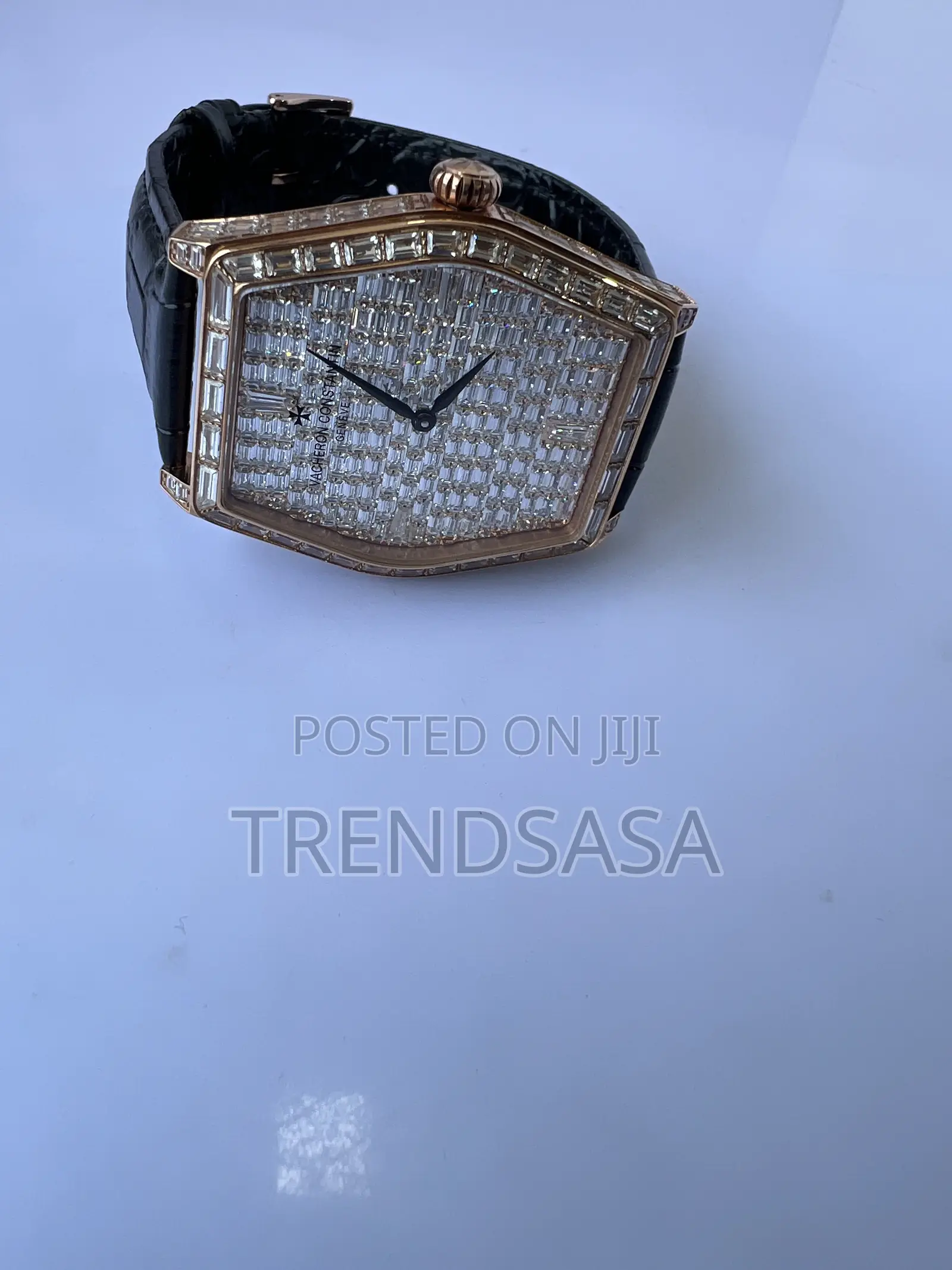Vacheron Malte Style Full Baguette Stone Tonneau