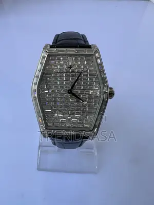 Vacheron Malte Style Full Baguette Stone Tonneau