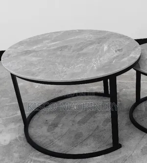 Elegant Grey Marble 2pcs Coffee Table Set