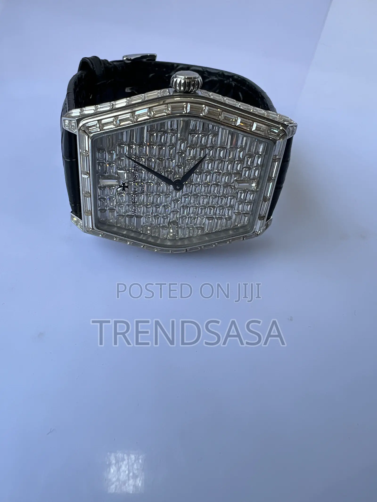 Vacheron Malte Style Full Baguette Stone Tonneau