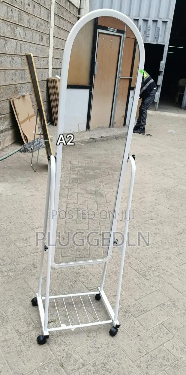 Dressing Mirror With Wheels and Storage Rack - thumbnail 2