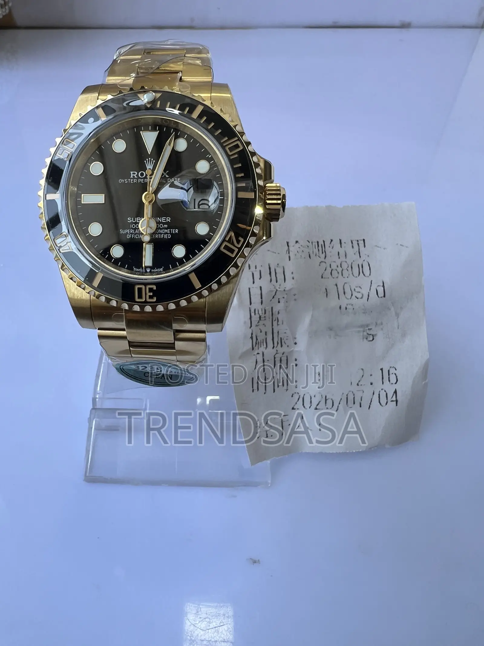 Rolex Submariner Yellow Gold Black Dial Swiss Grade