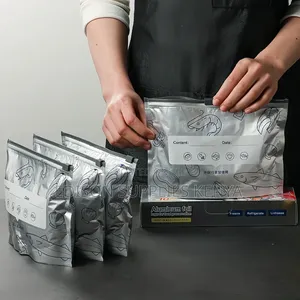 Reusable Aluminum Foil Zipper Bags for Freezer Food Storage Labeling