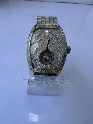 Frank Muller Curvex Baguette Stones on Bezel Iced Dial Stainless Watch