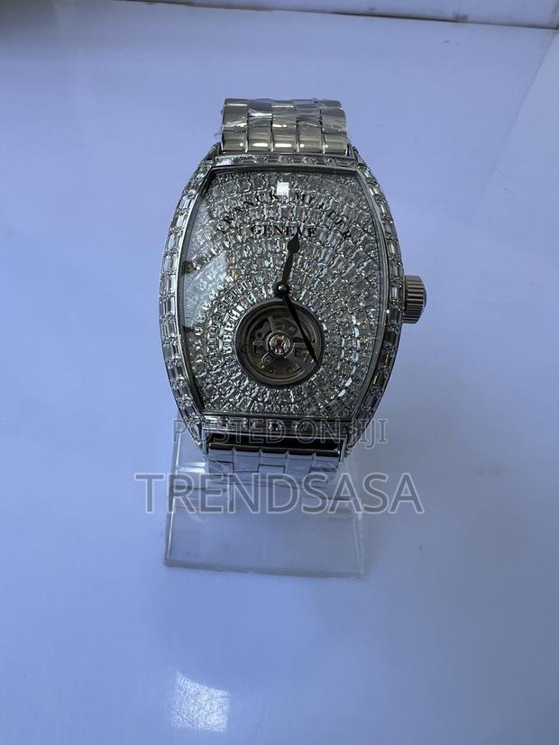 Frank Muller Curvex Baguette Stones on Bezel Iced Dial Stainless Watch