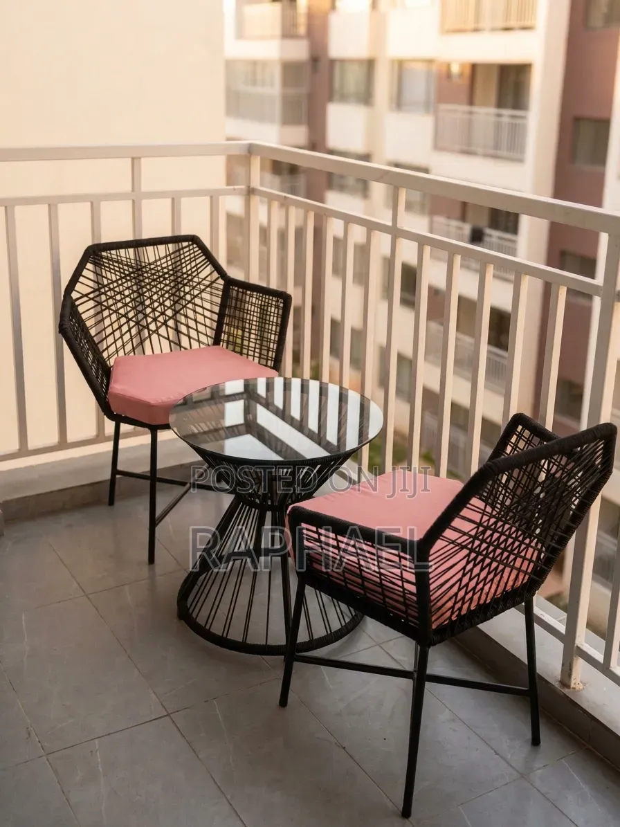 Ratam Arm Chairs and Glass Top Coffee Table