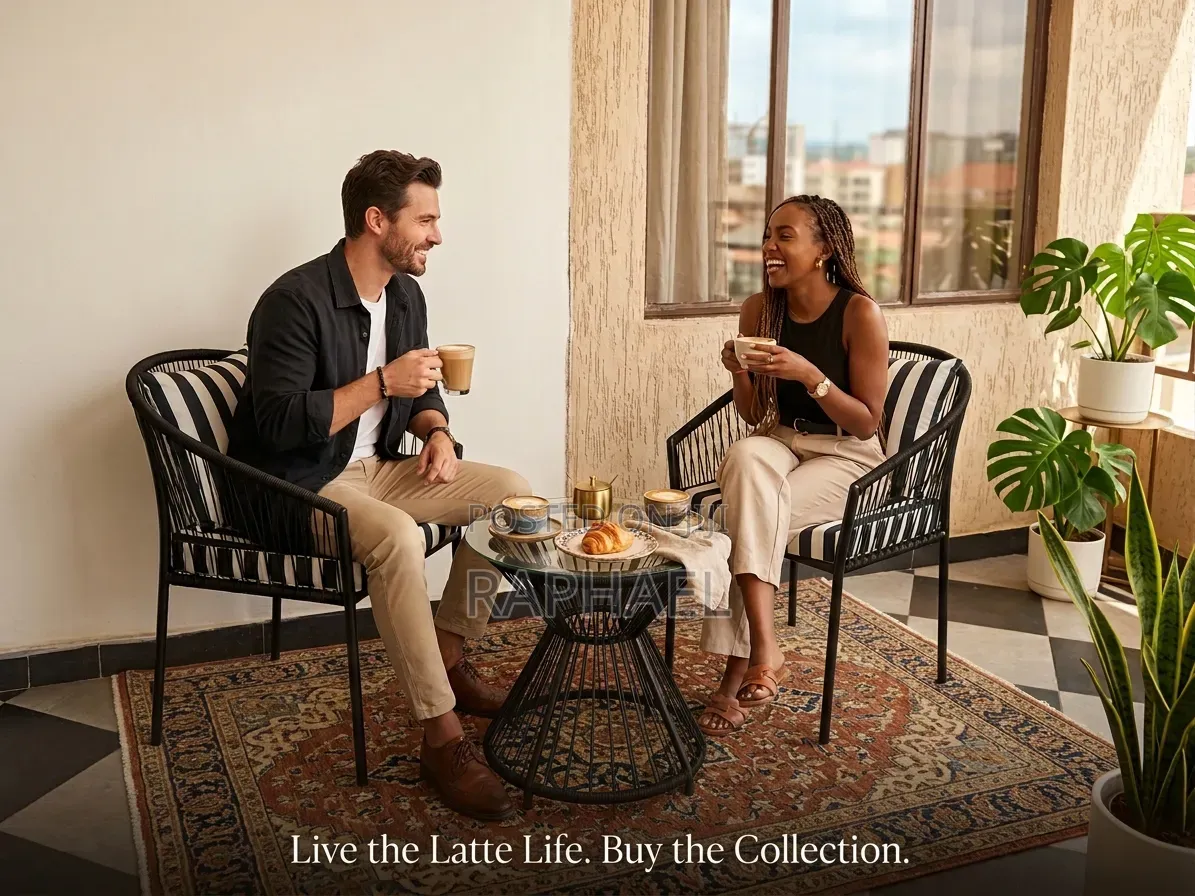 Ratam Arm Chairs and Glass Top Coffee Table