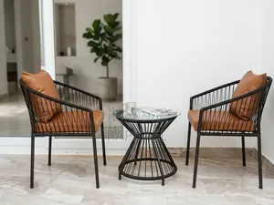 Ratam Arm Chairs and Glass Top Coffee Table