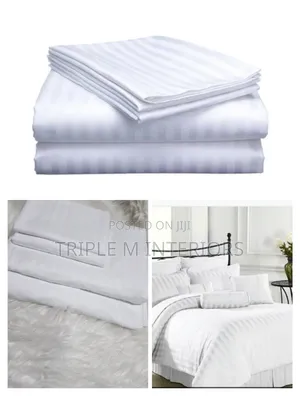 6 by 7 White Stripped Duvets Cover -Premium Duvet Cover Sets