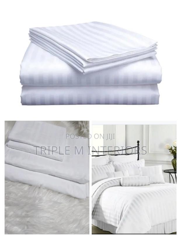 6 by 7 White Stripped Duvets Cover -Premium Duvet Cover Sets