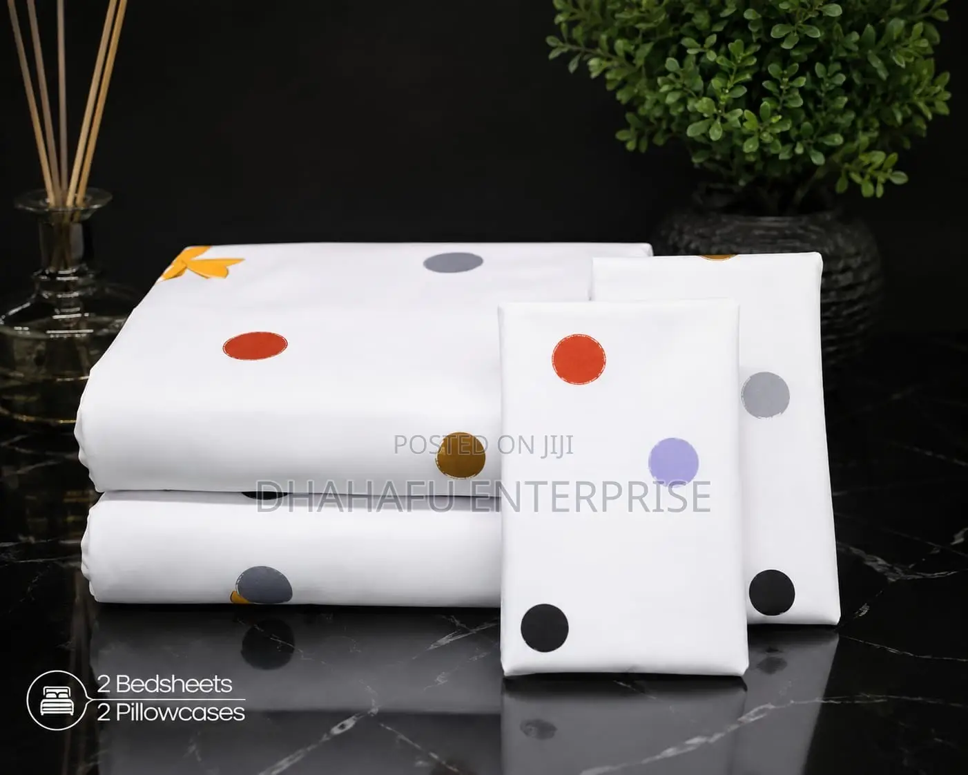 Beautiful Floral Cotton Bedsheet Set – 4pcs (2 Sheets + 2 Pillowcases)