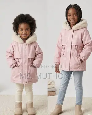 Girls Winter Faux Fur Trim Parka Coat Collection