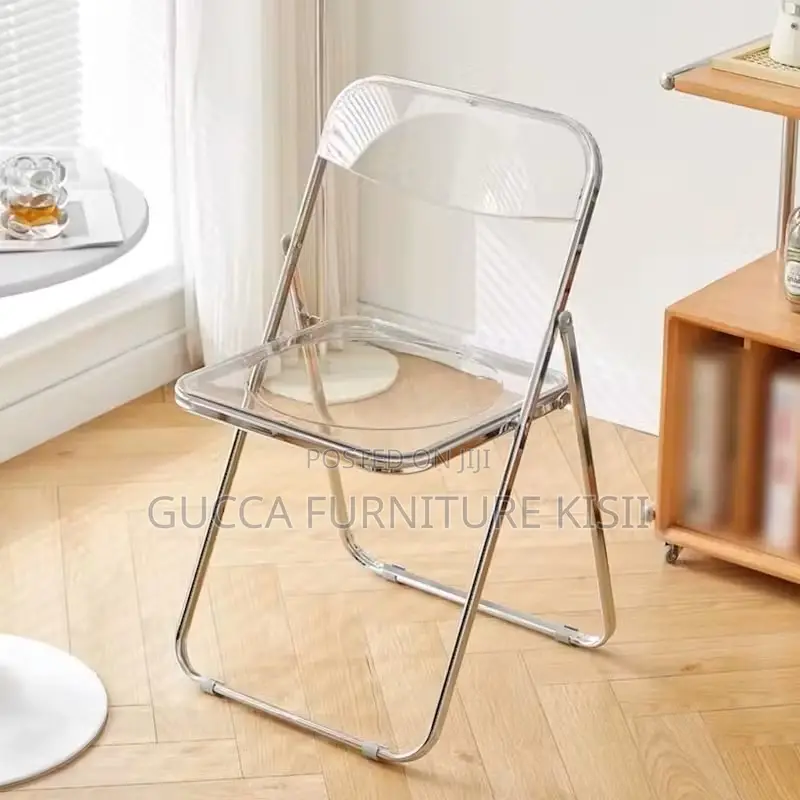Home Chairs; Transparent Foldable Plastic Chair