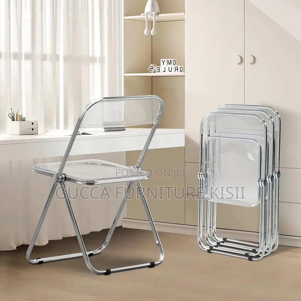 Home Chairs; Transparent Foldable Plastic Chair