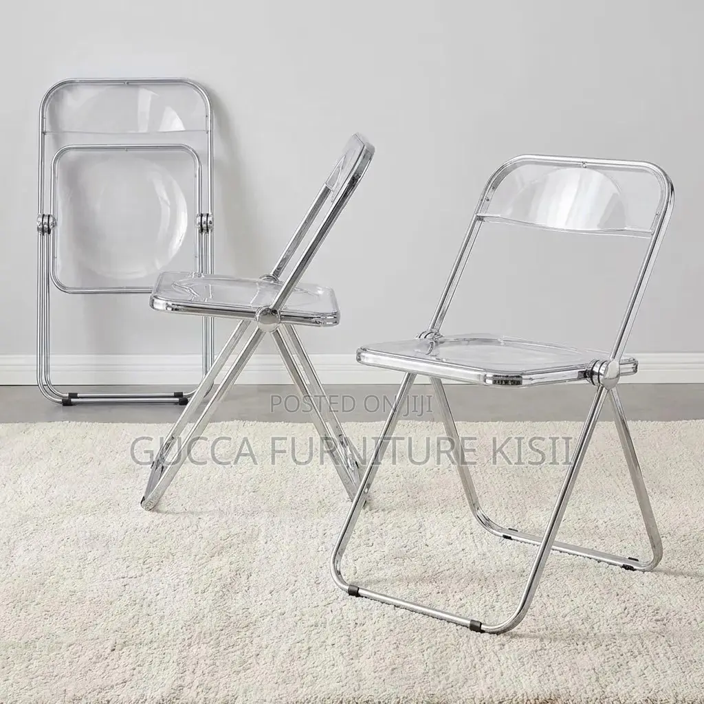 Home Chairs; Transparent Foldable Plastic Chair