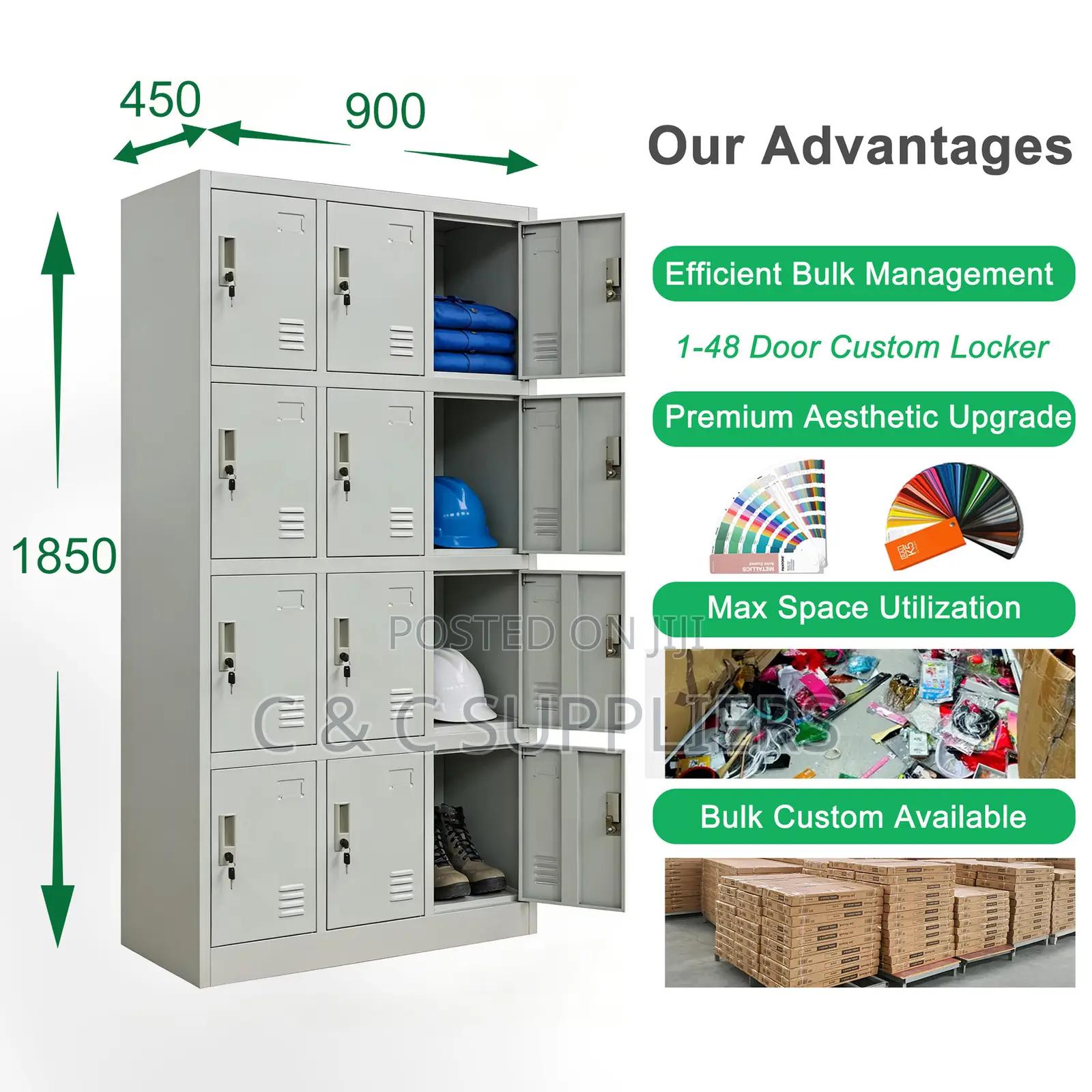 12-Doors Gym Storage Locker
