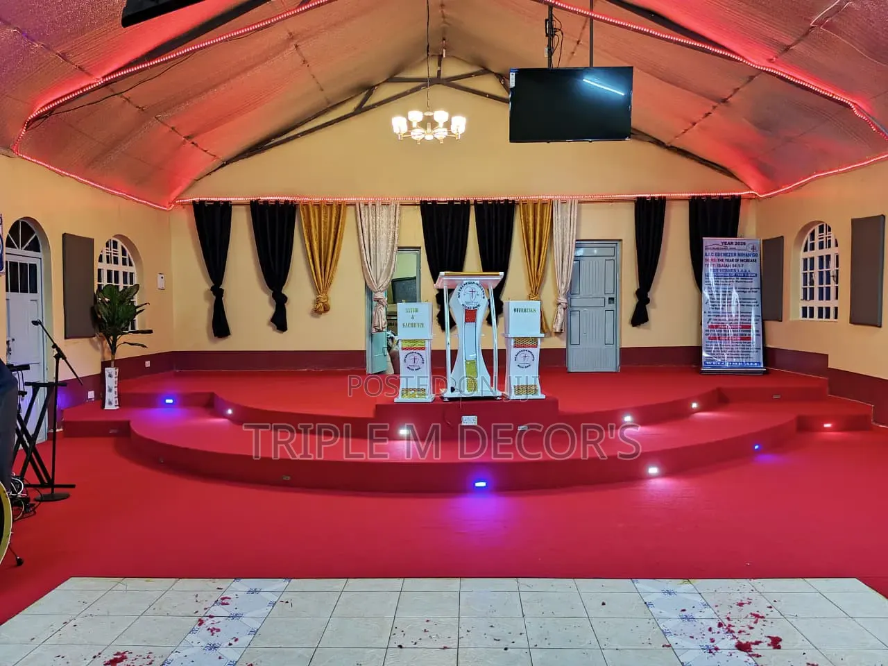Super Durable 4mm Delta Red Carpet for Church Altar